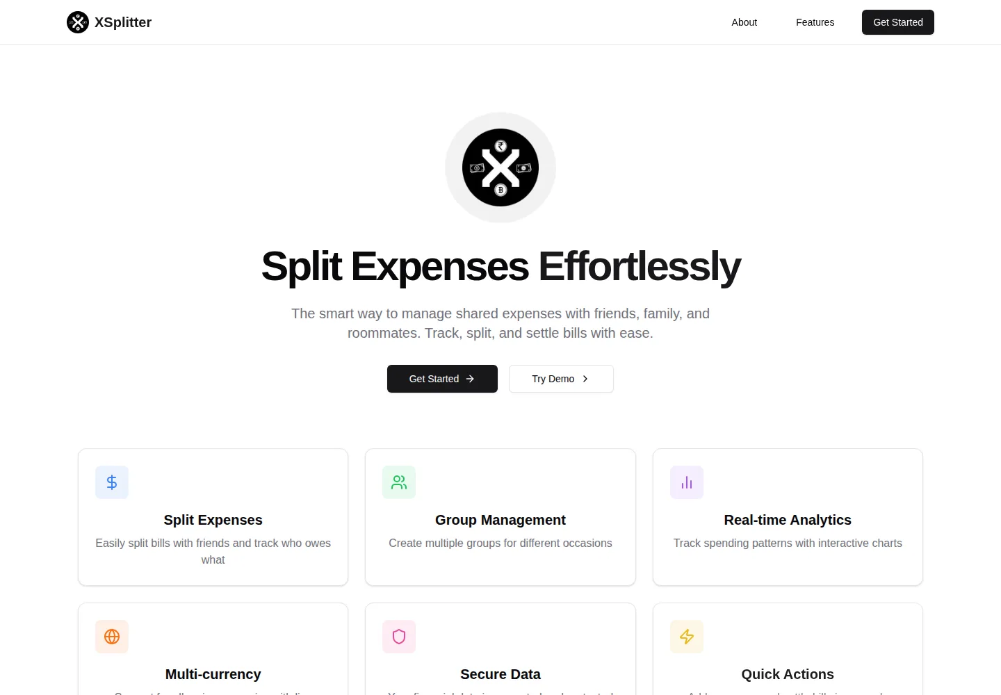 The live XSplitter product homepage